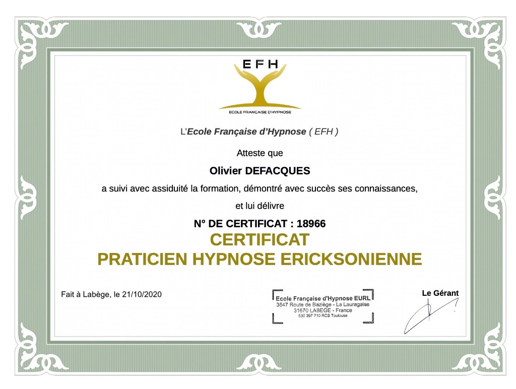 photo diplome Olivier Defacques