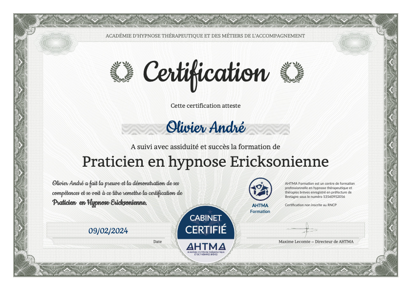 photo diplome Olivier ANDRÉ