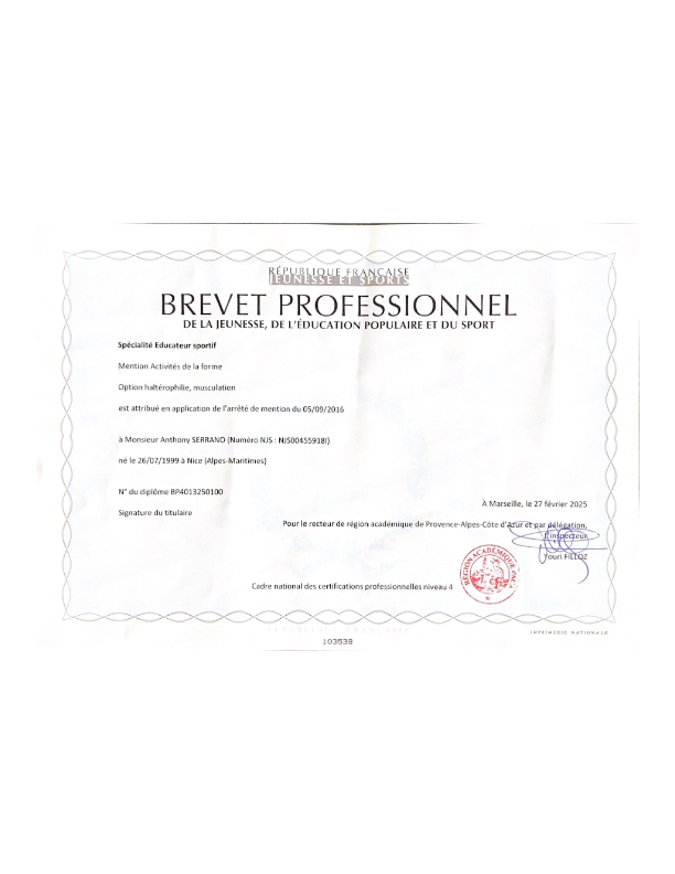 photo diplome Antho Serrano