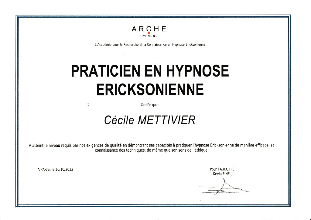 photo diplome Cécile Mettivier