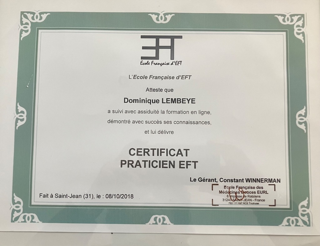 photo diplome Dominique LEMBEYE - L’équilibre en Je