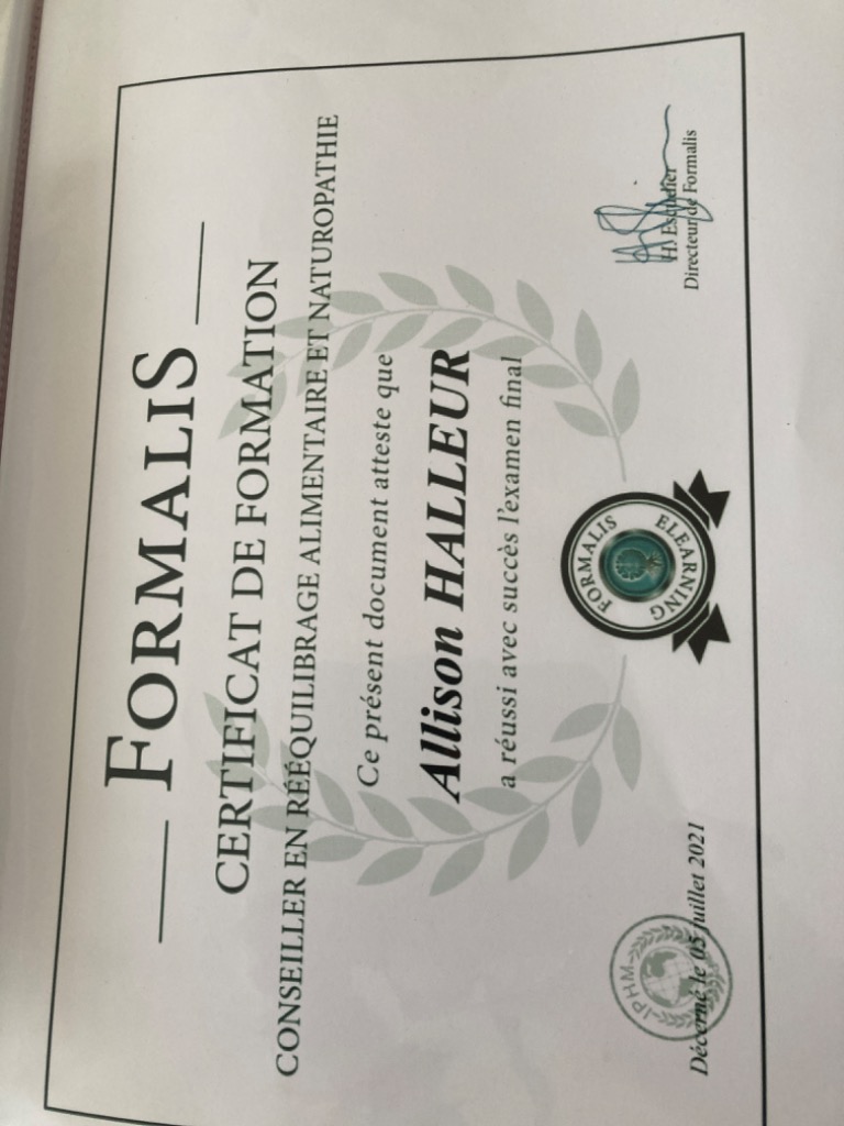 photo diplome Halleur Allison 