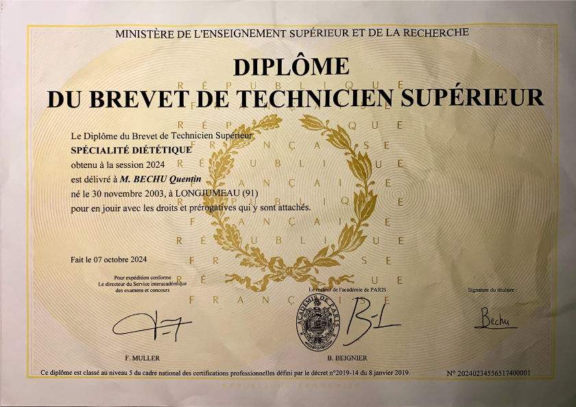 photo diplome Quentin Béchu
