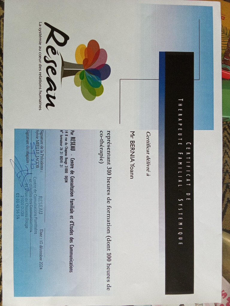 photo diplome BERNIA Yoann