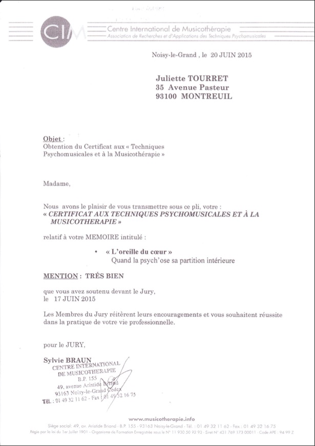 photo diplome Juliette Tourret