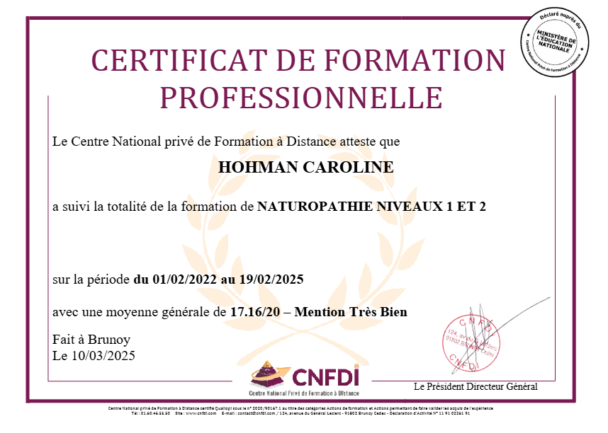 photo diplome Caroline Hohman