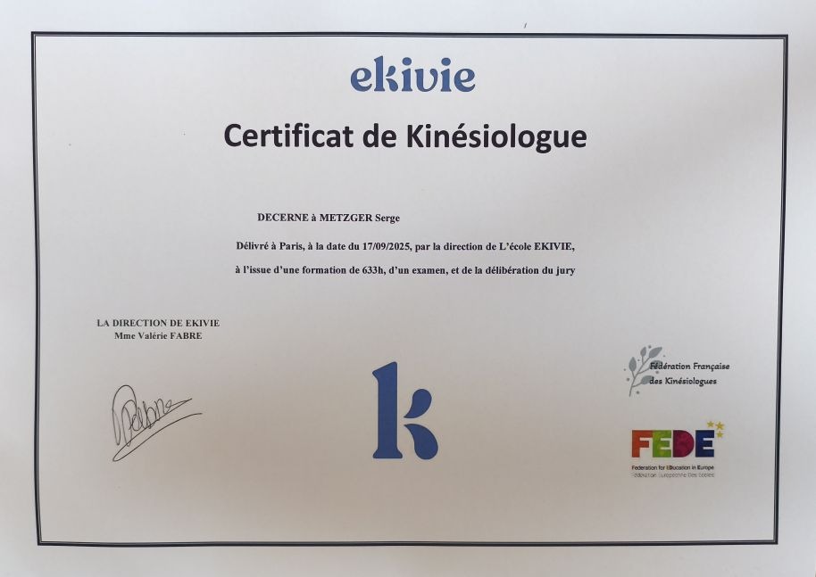 photo diplome Histoire d’évoluer - Serge METZGER