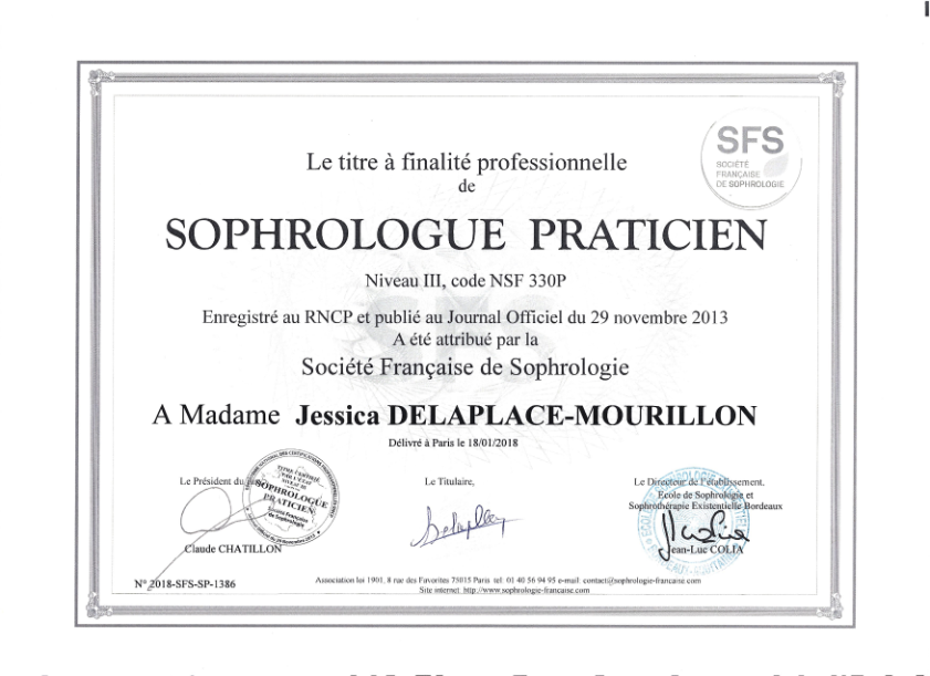 photo diplome Jessica DELAPLACE MOURILLON