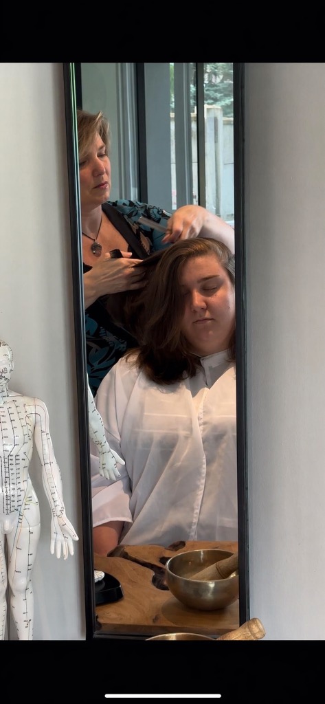 photo seance Sabine coiffeuse énergétique