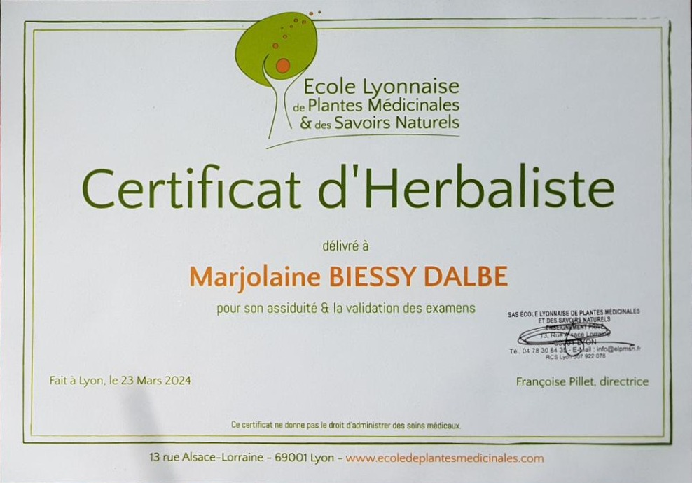 photo diplome Marjolaine Biessy