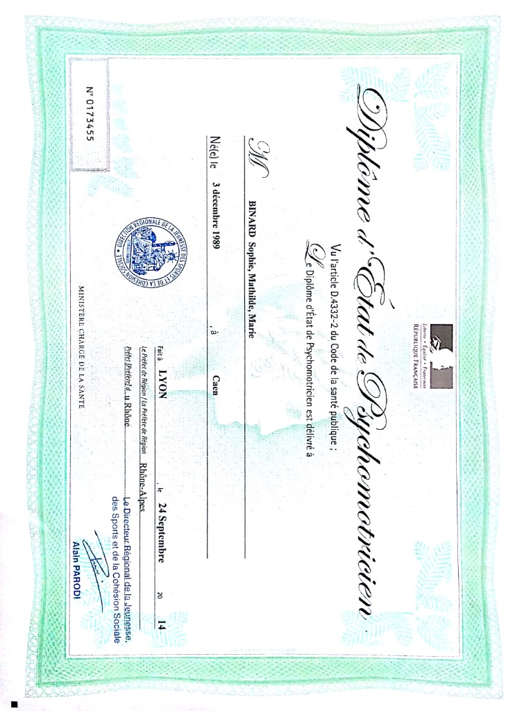 photo diplome Sophie Binard