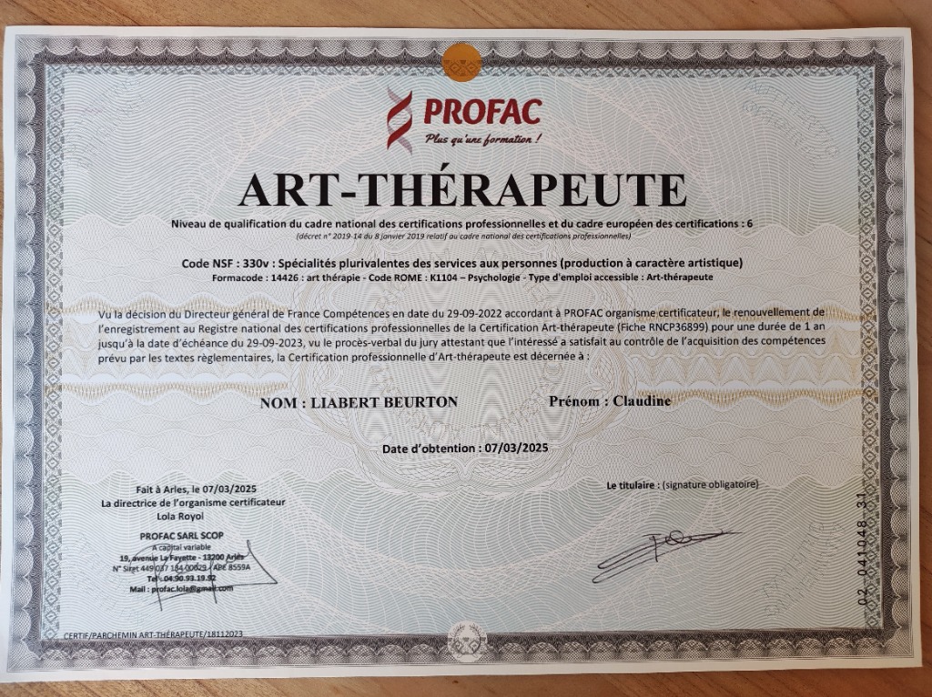 photo diplome Claudine Beurton