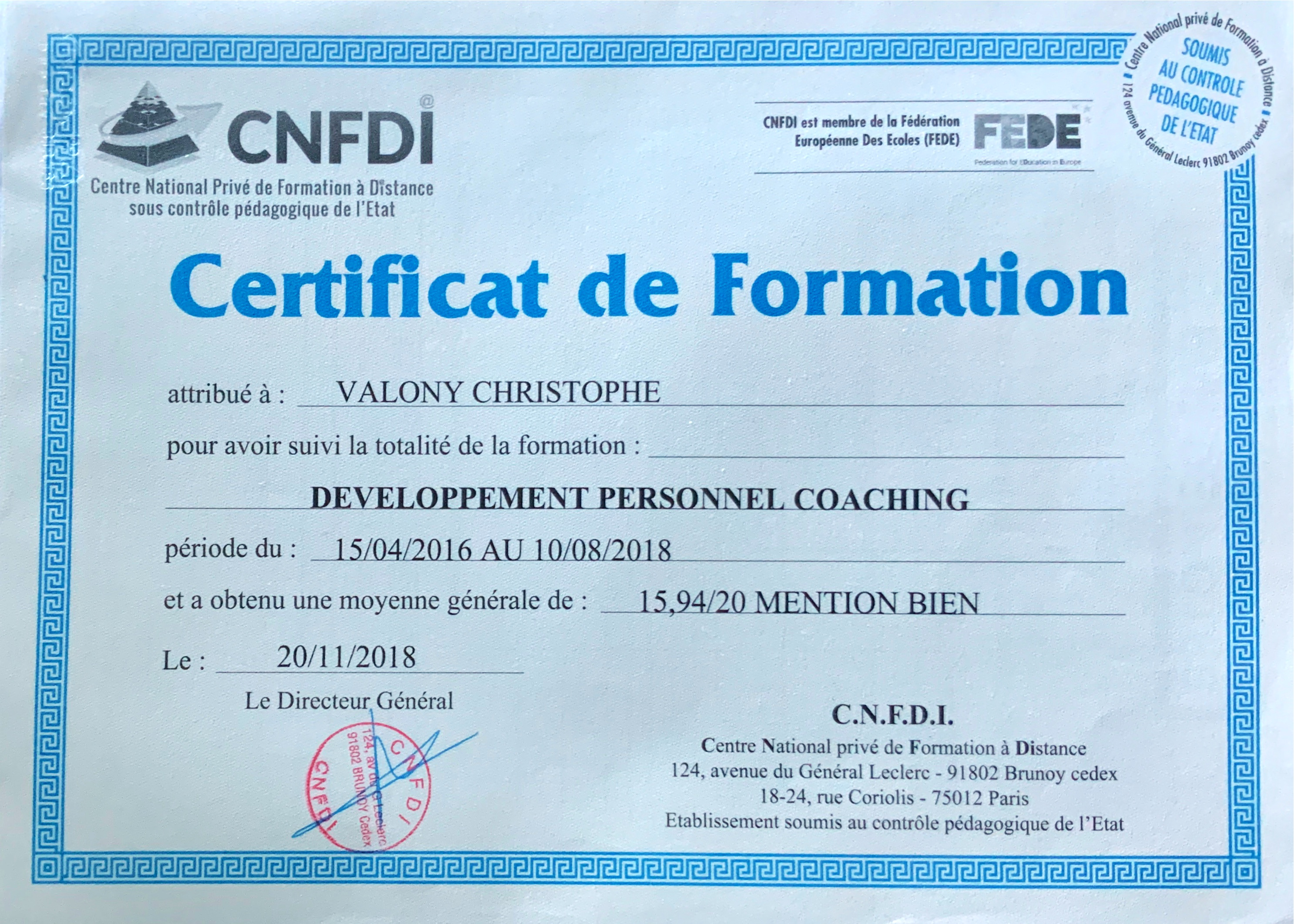 photo diplome Christophe V