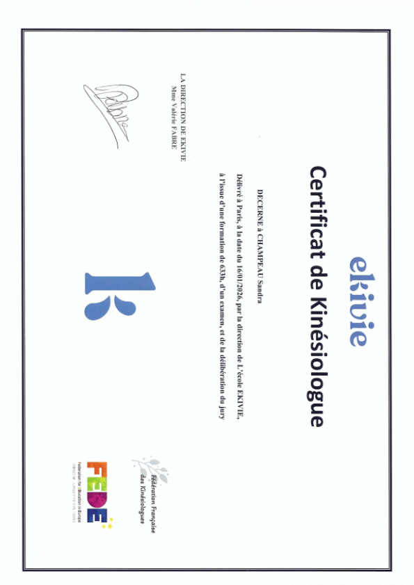 photo diplome Sandra Champeau