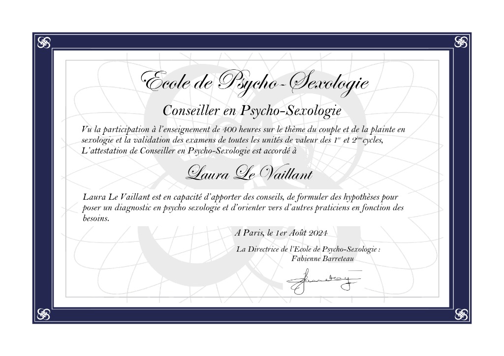 photo diplome Le Vaillant Laura