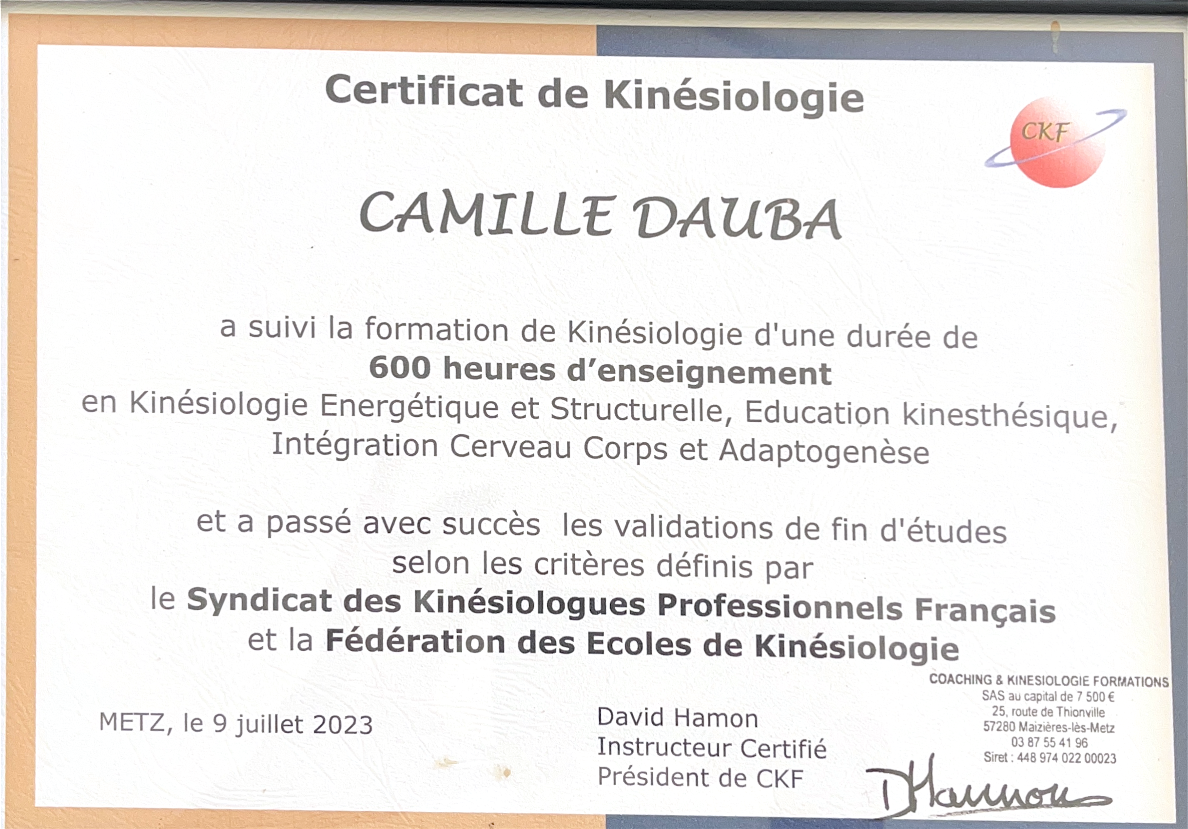 photo diplome Camille Dauba