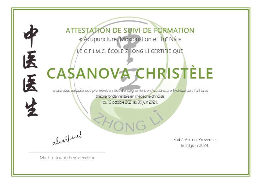 photo diplome Christèle CASANOVA