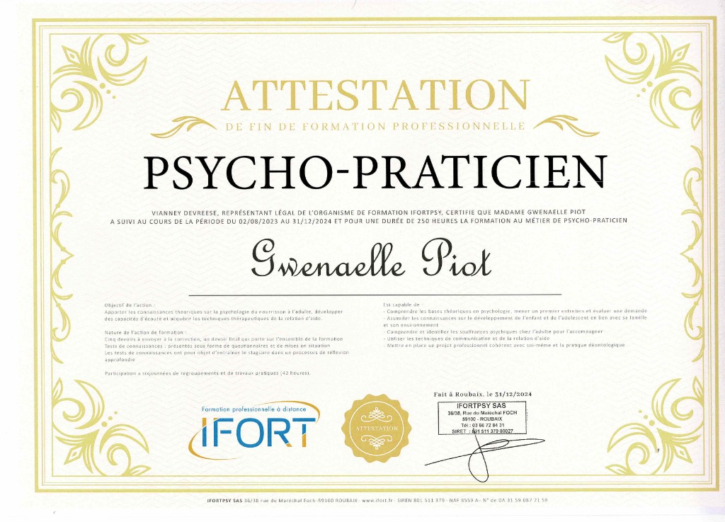 photo diplome Gwenaelle Piot 