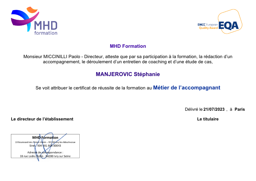 photo diplome Stéphanie Manjerovic