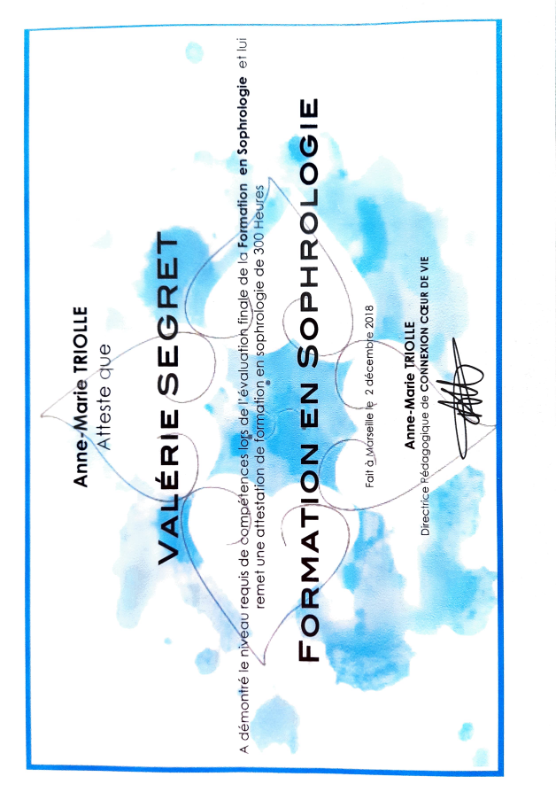 photo diplome Valérie SEGRET