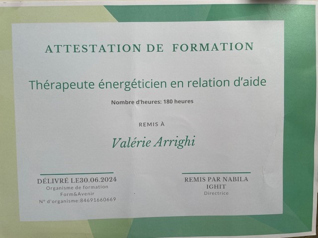 photo diplome Valérie ARRIGHI