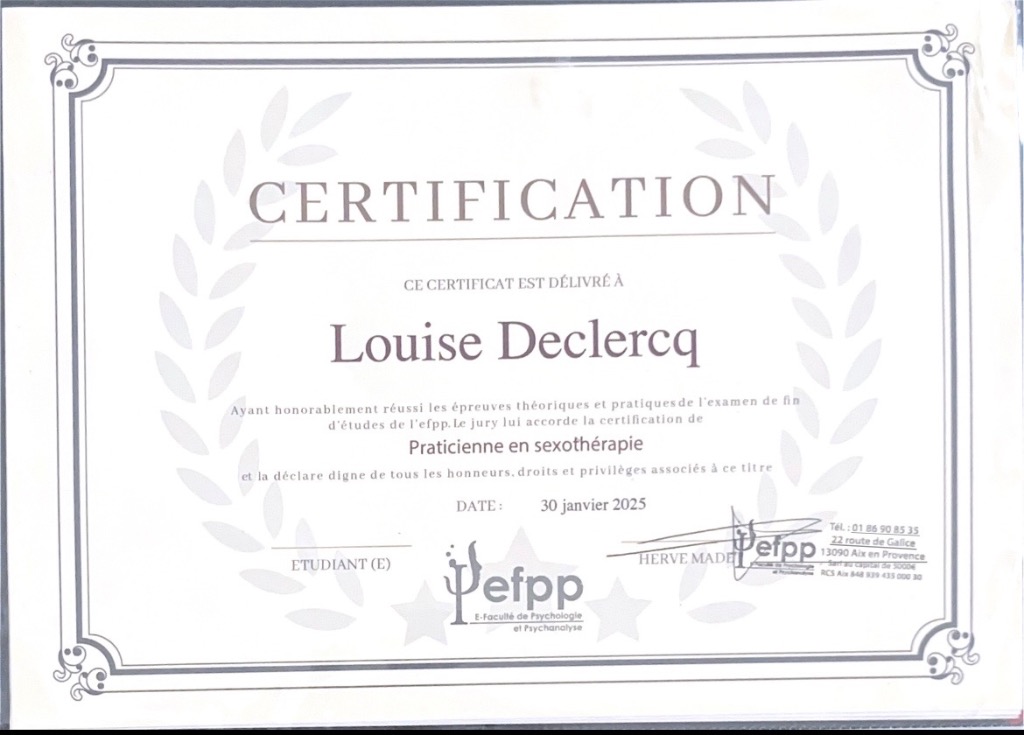 photo diplome Louise Declercq