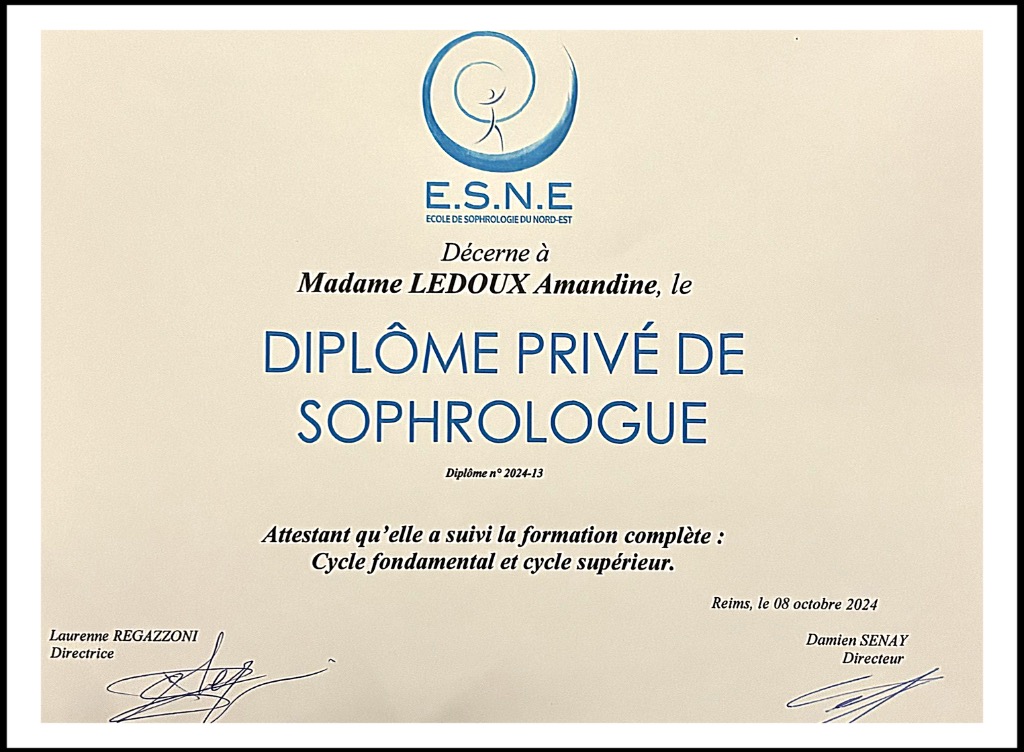 photo diplome Amandine LEDOUX