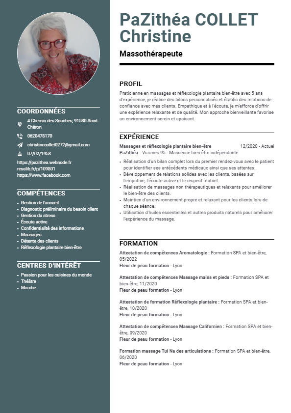 photo diplome PaZithéa Christine COLLET