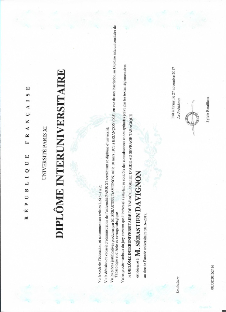 photo diplome SÉBASTIEN DAVIGNON