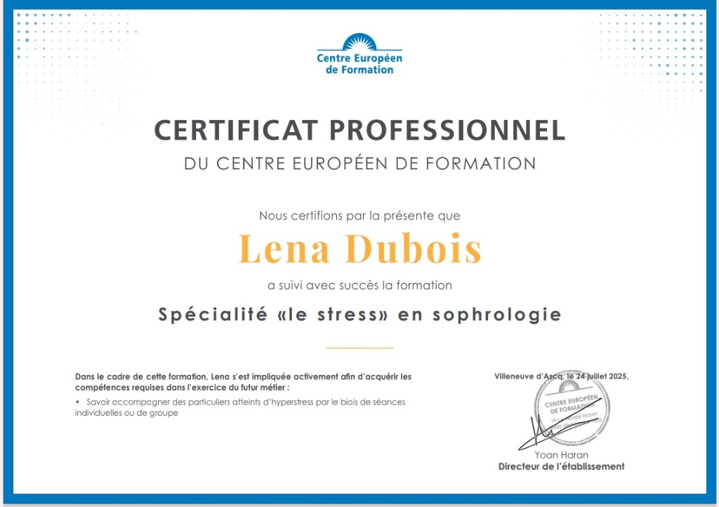 photo diplome Léna Dubois