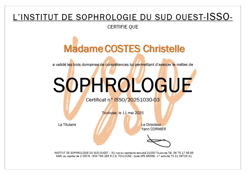 photo diplome Christelle Costes