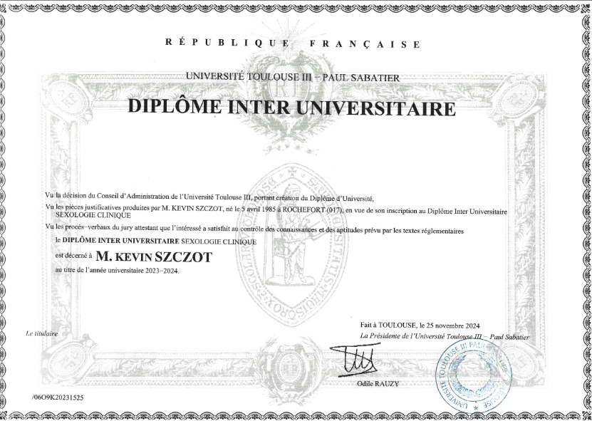 photo diplome Kevin Szczot
