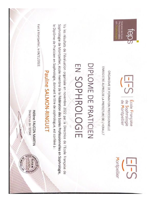 photo diplome Pauline SALMON 