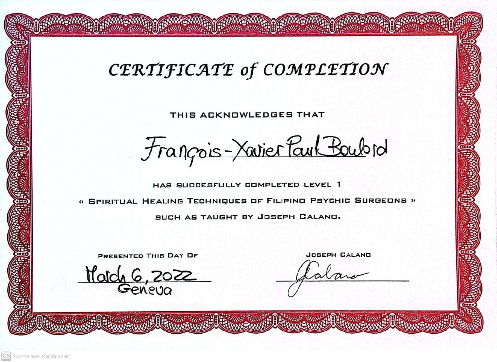 photo diplome Le Centre du Bien-Etre - FX Paul Boulord