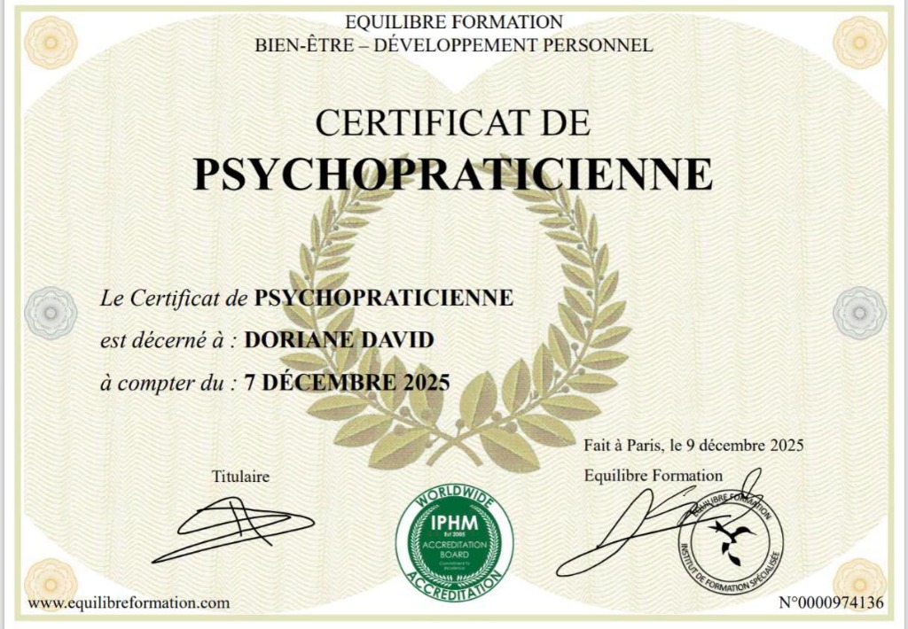 photo diplome Doriane David L’aura des Lumières