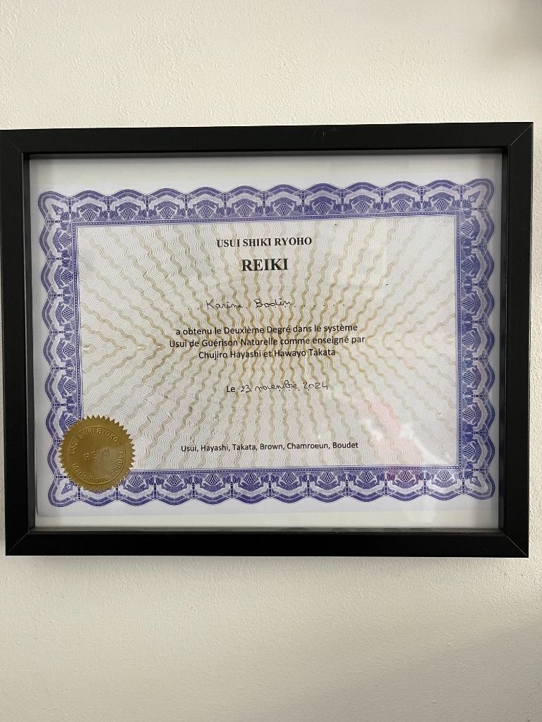 photo diplome Karine Reiki