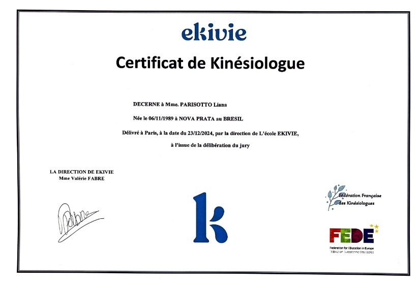 photo diplome Liana PARISOTTO