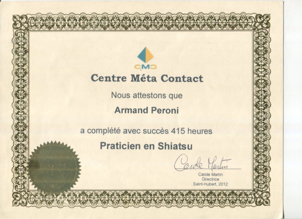 photo diplome Armand Peroni