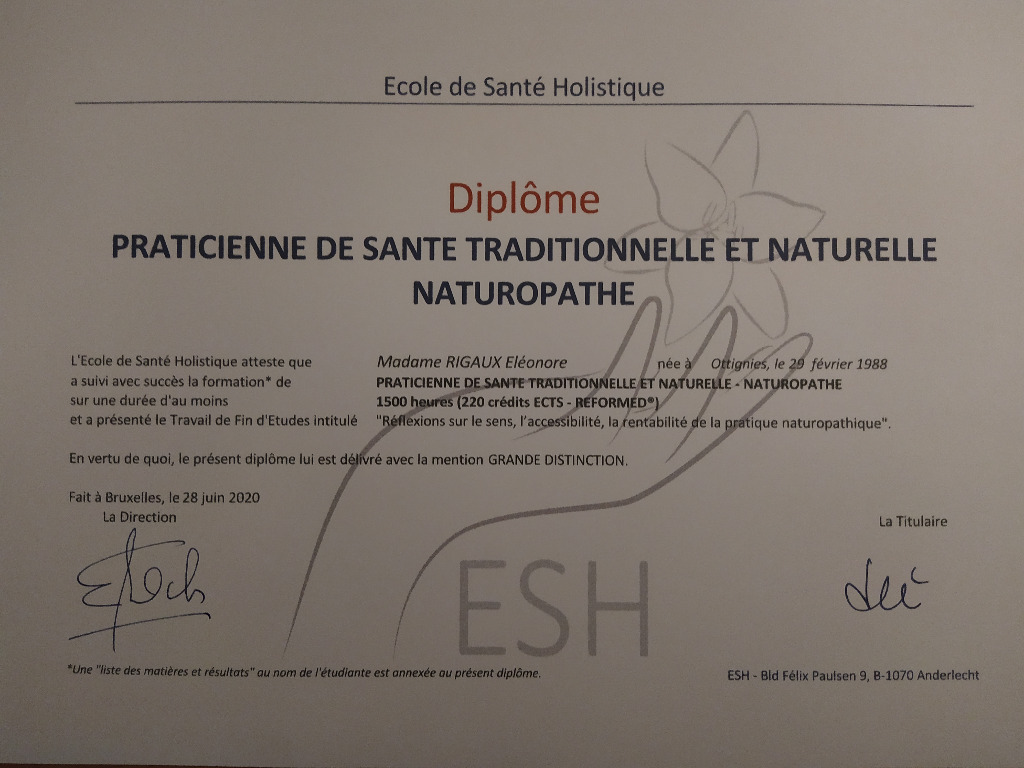 photo diplome Eléonore Rigaux