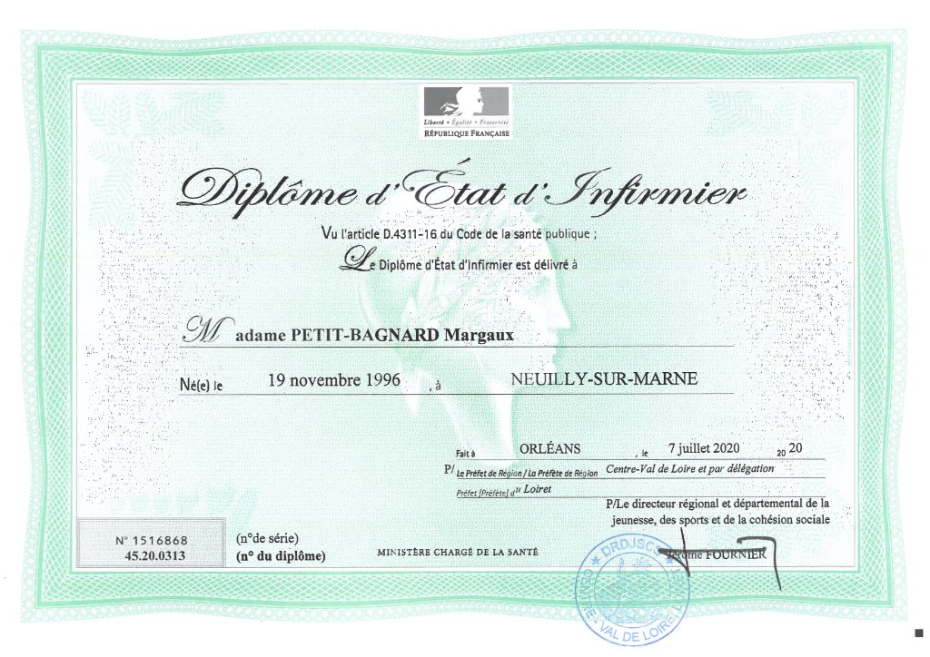 photo diplome Les Merveilles de Margaux