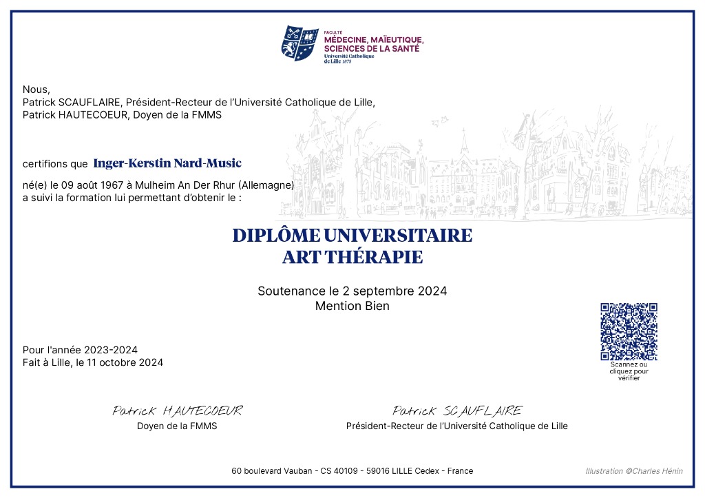 photo diplome L’Atelier des Muses