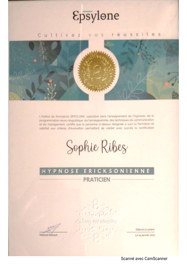 photo diplome Sophie LE ROY-RIBES