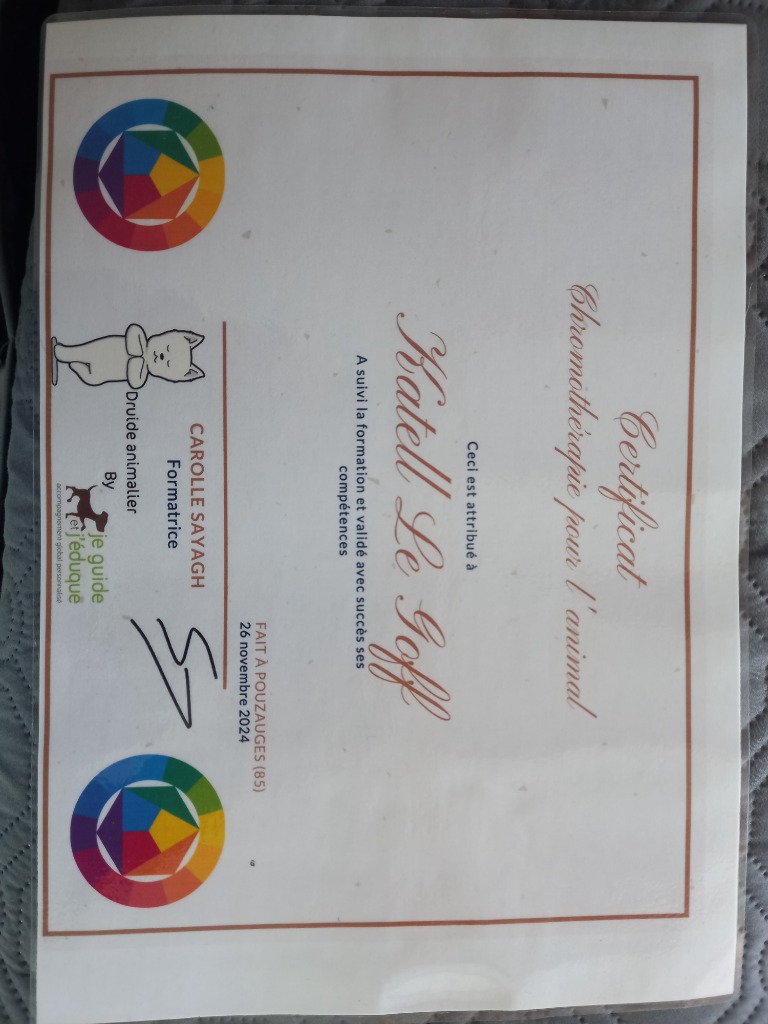 photo diplome Ode aux Animaux