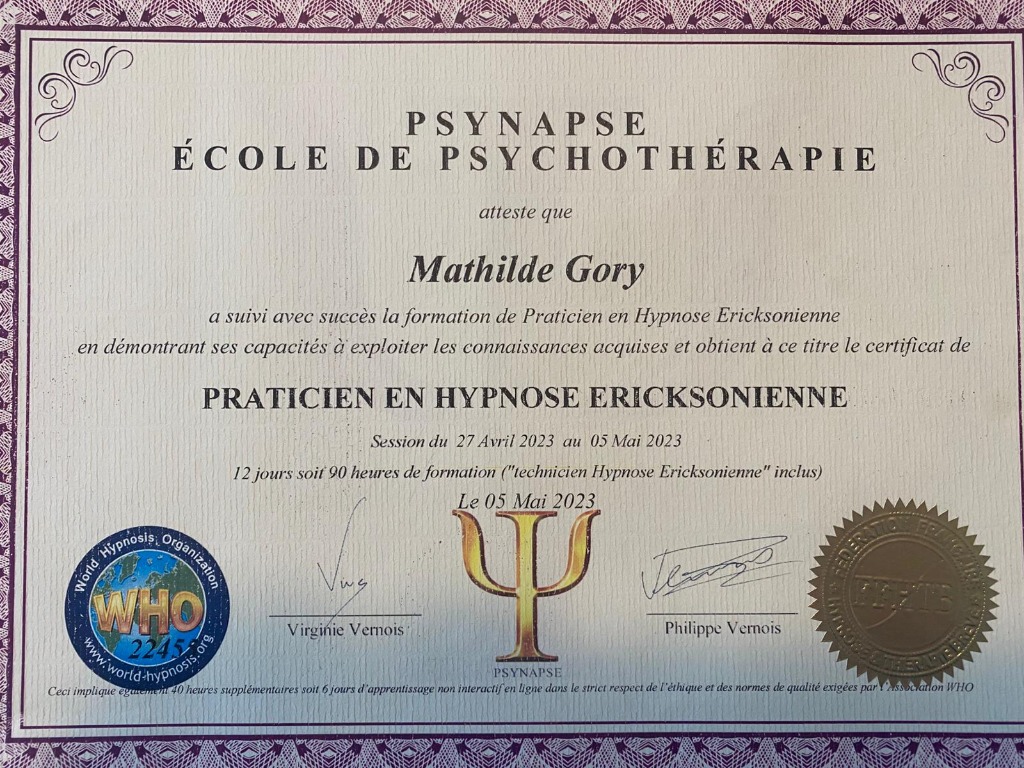 photo diplome Mathilde GORY