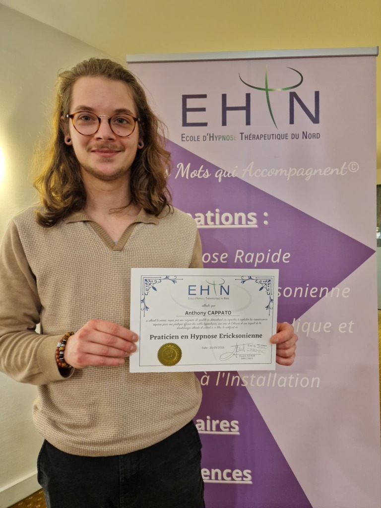 photo diplome Anthony CAPPATO Hypnothérapie