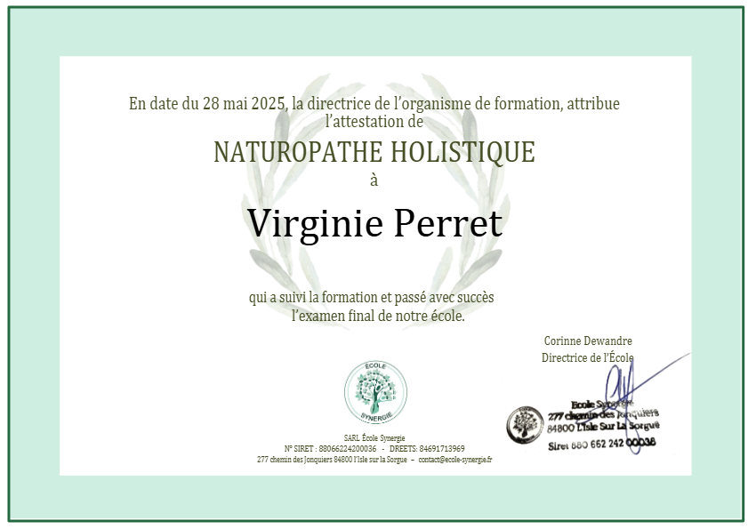 photo diplome Virginie PERRET