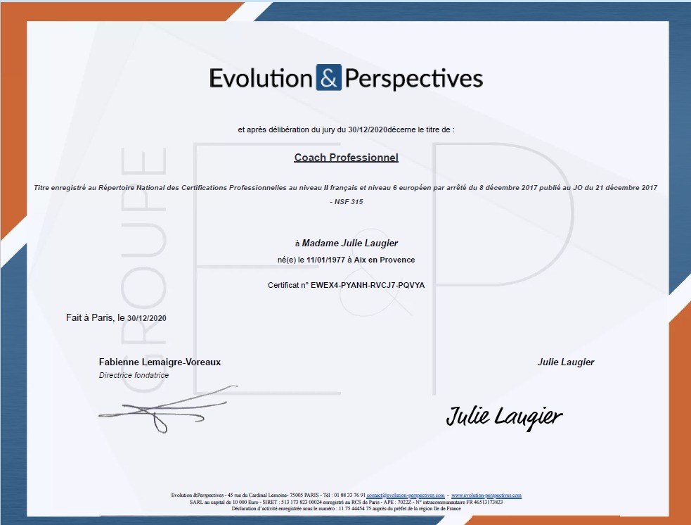 photo diplome Julie Laugier