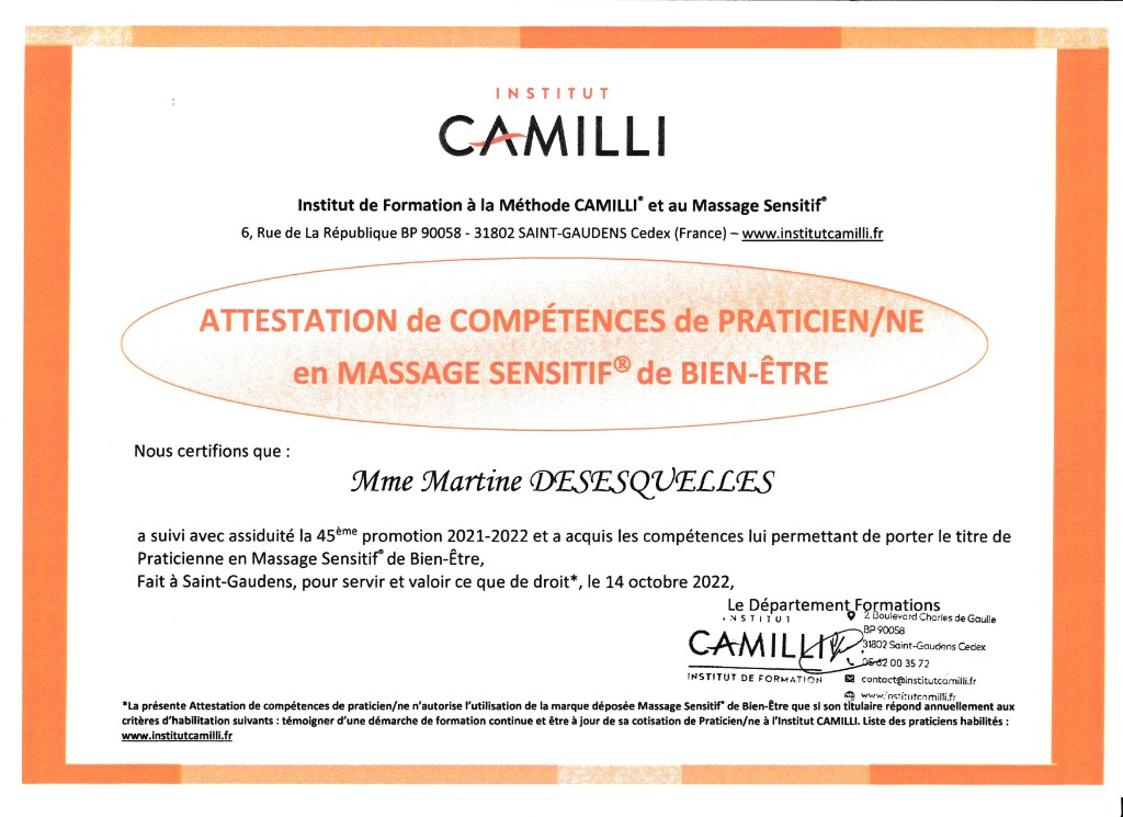 photo diplome Martine DESESQUELLES