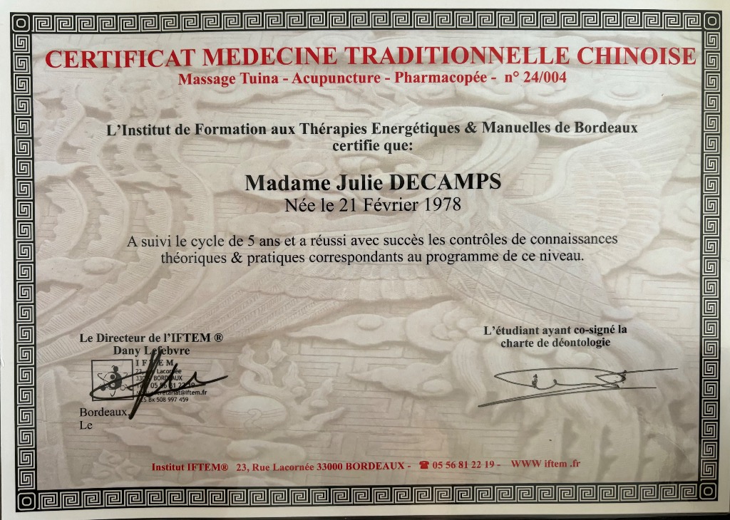 photo diplome Julie DECAMPS