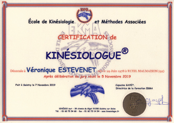 photo diplome Véronique ESTÉVENET